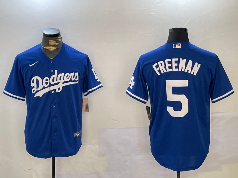 Men's Los Angeles Dodgers Freddie Freeman #5 Blue Baseball Jersey